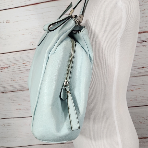 COACH Purse Blue Madison Cafe Carryall Sea Mist Shoulder Bag F27859 - Picture 15 of 16